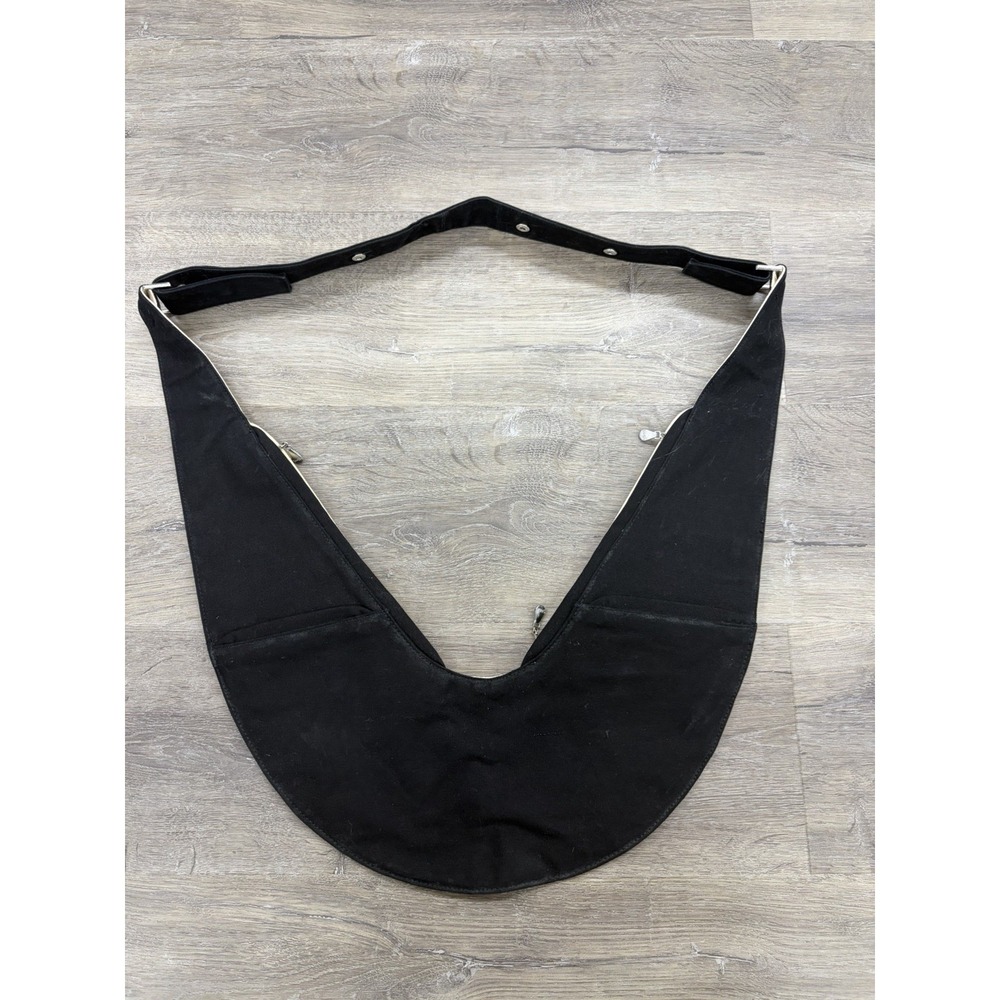 THE SASH Crossbody Sling Bag 100% Cotton Reversible Black/Cream RIFD Pockets